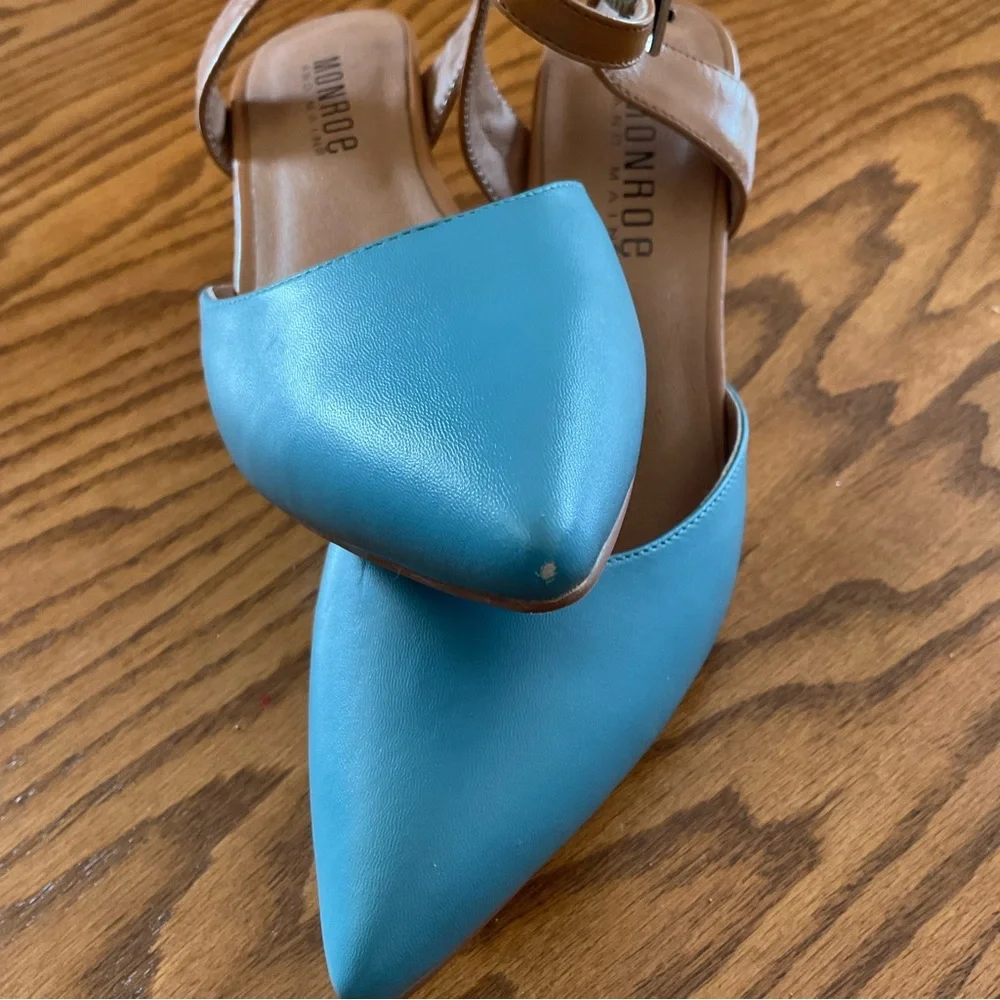 Monroe & Main Color Block Ankle Strap Heel/Pumps, Women’s Sz 6.5M